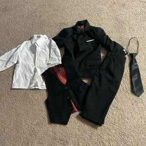 Boys Dress Suit Set- Jacket, Pants, Shirt, Vest & Tie
